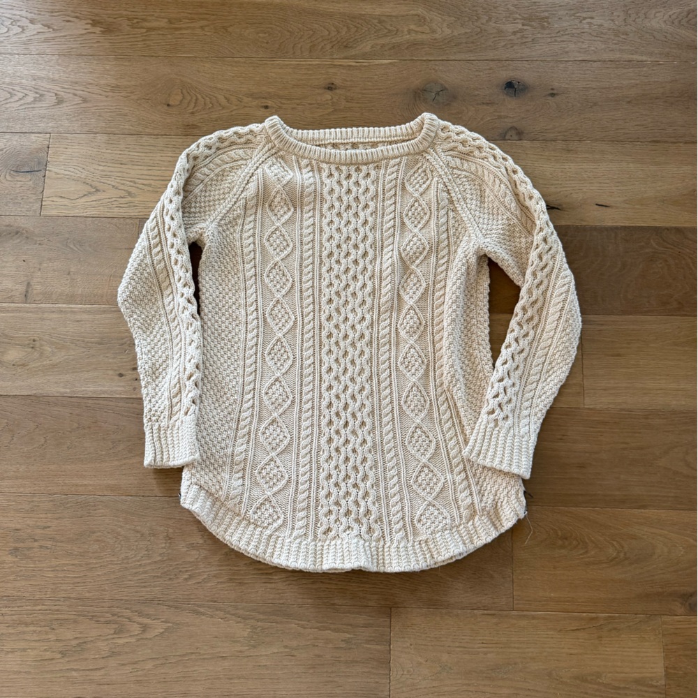 LL Bean Signature Cotton Fisherman Tunic Sweater - M